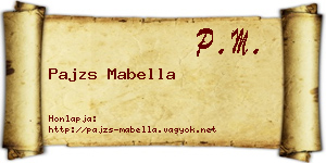 Pajzs Mabella névjegykártya